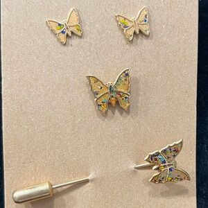 Butterfly Brooch and Earring Set